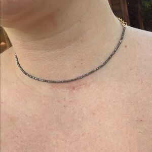 Love poppy mini faceted beaded Elegant Black Choker Necklace